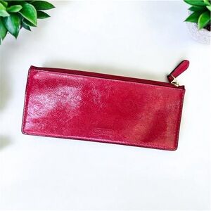 Coach Crimson Leather Wallet Insert
